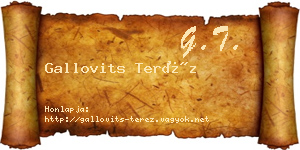 Gallovits Teréz névjegykártya